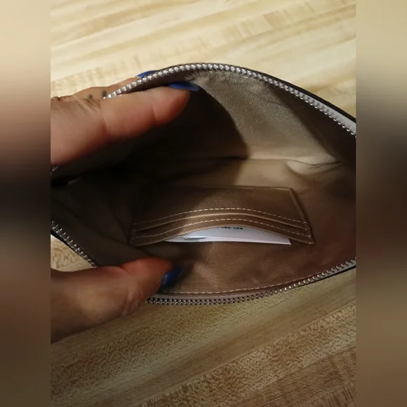 COACH NWT Washed Denim Large Wristlet - Picture 8 of 8